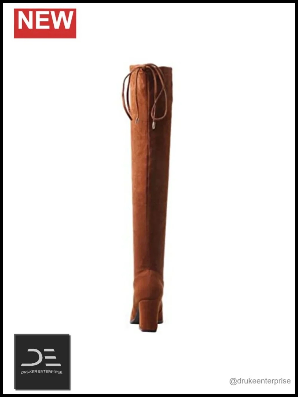 Over the Knee Boots Suede High Block Heel Pointed Toe Women